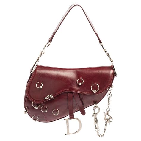 dior bag saddle red|dior pierced saddle bag.